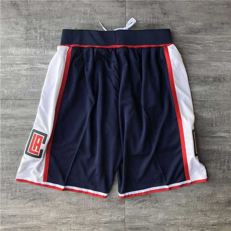 Men NBA Los Angeles Clippers navy blue Shorts 0416